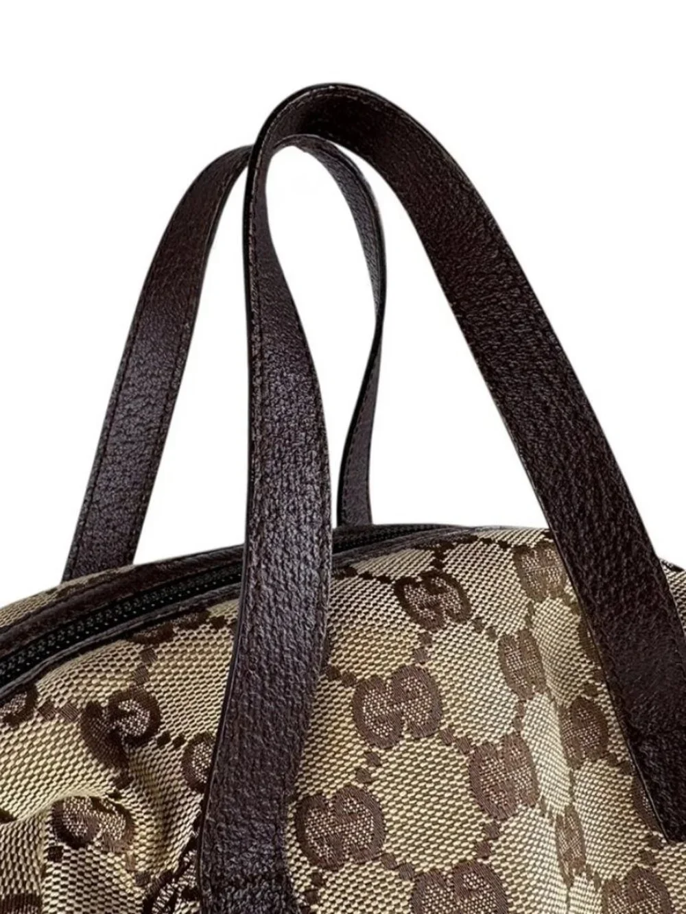 Auth GUCCI Handbag Brown GG Canvas/Leather - z9040 - Picture 3 of 12
